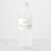 KLASSIEK MONOGRAM & ROMANTISCHE KALLIGRAFIE BRUILO WATERFLES ETIKET (Voorkant)