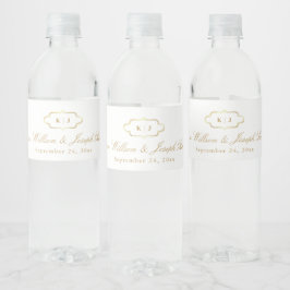 KLASSIEK MONOGRAM & ROMANTISCHE KALLIGRAFIE BRUILO WATERFLES ETIKET