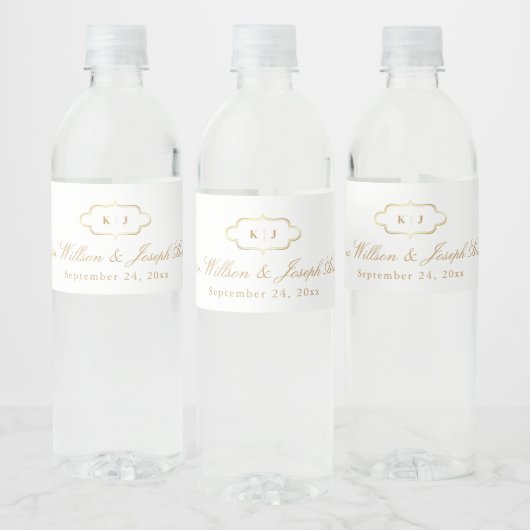 KLASSIEK MONOGRAM & ROMANTISCHE KALLIGRAFIE BRUILO WATERFLES ETIKET (Flessen)