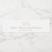 KLASSIEK MONOGRAM & ROMANTISCHE KALLIGRAFIE BRUILO WATERFLES ETIKET (Enkel label)