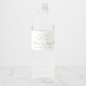 KLASSIEK MONOGRAM & ROMANTISCHE KALLIGRAFIE BRUILO WATERFLES ETIKET (Voorkant)