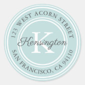  Klassiek monogram | Rond adres Ronde Sticker (Voorkant)