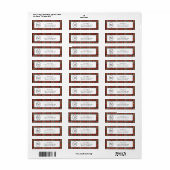 Klassiek monogram rood geruit kerstadres etiket (Full Sheet)