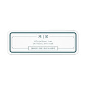 Klassiek Monogram Rook Groen Rand Adres Etiket (Voorkant)