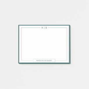 Klassiek Monogram Rookgroene Rand Briefpapier Post-it® Notes
