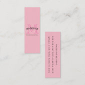 Klassiek Monogram Roze met Arc-tekst Mini Visitekaartje (Voorkant / Achterkant)