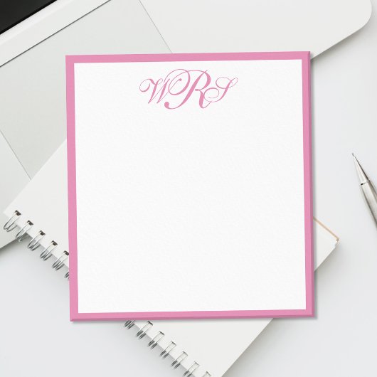 Klassiek Monogram Roze Notitieblok