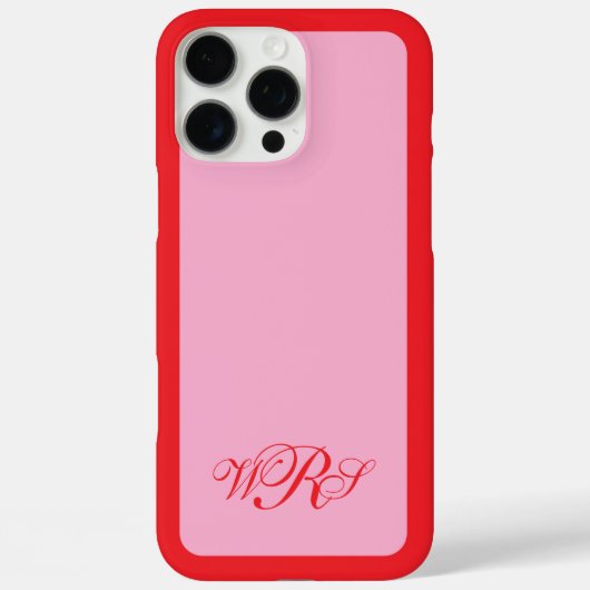 Klassiek monogram roze rood Case-Mate iPhone case (Achterkant)