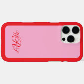Klassiek monogram roze rood Case-Mate iPhone case (Achterkant (horizontaal))