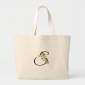 Klassiek monogram S rood witte bloem moeder cadeau Grote Tote Bag (Voorkant)
