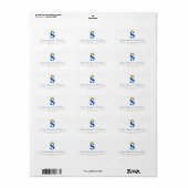 Klassiek Monogram S & Zwarte Afstudeerhoed Adres Etiket (Full Sheet)