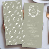 klassiek monogram salie groen Onze bruiloft Menu