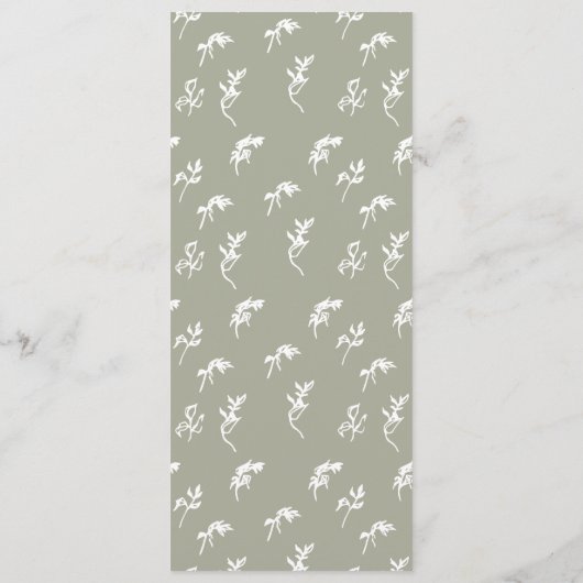 klassiek monogram salie groen Onze bruiloft Menu (Achterkant)