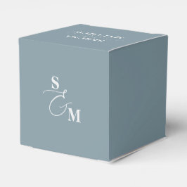Klassiek Monogram Schrift Et-teken Trouw Blauw Bedankdoosjes
