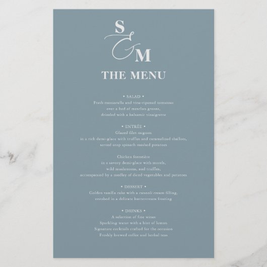 Klassiek Monogram Schrift Et-teken Trouwmenu (Voorkant)
