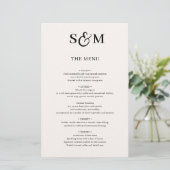 Klassiek Monogram Schrift Et-teken Trouwmenu (Staand voorkant)