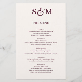 Klassiek Monogram Schrift Et-teken Trouwmenu