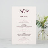 Klassiek Monogram Schrift Et-teken Trouwmenu (Staand voorkant)