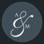 Klassiek Monogram Script Ampersand Wedding Cl Ronde Sticker<br><div class="desc">Voeg een vleugje tijdloze elegantie toe aan uw trouwsuite met onze Preppy Luxury Wedding Sticker. Met uw aangepaste monogrammen in een verfijnd serif lettertype, vergezeld door een sierlijke ampersand in klassieke kalligrafie, is dit ontwerp een knipoog naar oude geldcharme en verhoogde eenvoud. Omlijst door een rijke Schotse tartan-grens in marineblauw...</div>