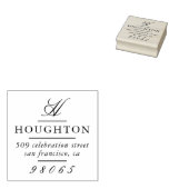 Klassiek Monogram Script Retouradres Rubberstempel (Gestempeld)