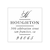 Klassiek Monogram Script Retouradres Rubberstempel (Afrduk)