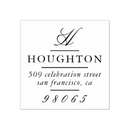 Klassiek Monogram Script Retouradres Rubberstempel