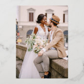 Klassiek Monogram | Sierlijke Boho Bruiloft Folie Uitnodiging (Achterkant)