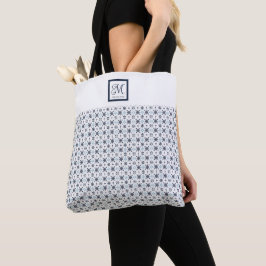 Klassiek monogram sneeuwvlok tote bag