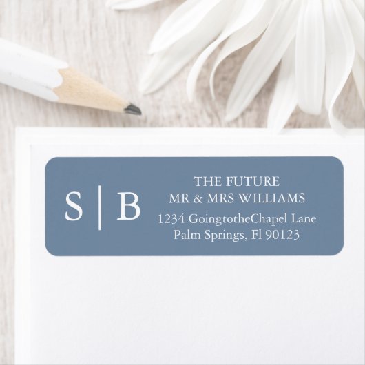 Klassiek Monogram Stofblauw Retouradres Etiket (Insitu)