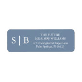 Klassiek Monogram Stofblauw Retouradres Etiket (Voorkant)