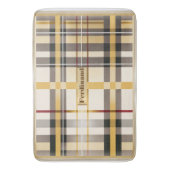 Klassiek Monogram Tan en Taupe Plaid Badmat (Voorkant Verticaal)