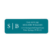 Klassiek Monogram Teal Retouradres Etiket (Voorkant)