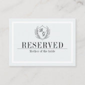 Klassiek monogram top GERESERVEERD teken Plaatskaartje (Voorkant)