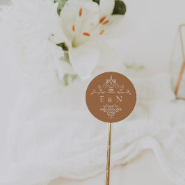 Klassiek Monogram | Trouw Monogram Ronde Sticker