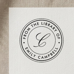 Klassiek monogram uit de bibliotheek van ex-libris  zelfinktende stempel