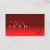 Klassiek monogram van Wijn Red Gradient Mirror Visitekaartje (Voorkant)