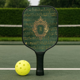 Klassiek Monogram Wapenschild Muziekmuziekhandschr Pickleball Paddle