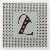 Klassiek Monogram Z Glazen Onderzetter (Voorkant)