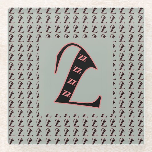 Klassiek Monogram Z Glazen Onderzetter (Voorkant)
