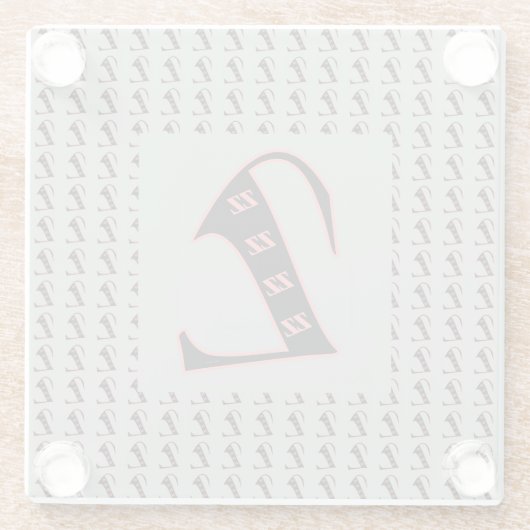 Klassiek Monogram Z Glazen Onderzetter (Achterkant)