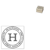 Klassiek monogram zegeladres retouradres rubberstempel (Gestempeld)