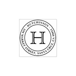 Klassiek monogram zegeladres retouradres rubberstempel