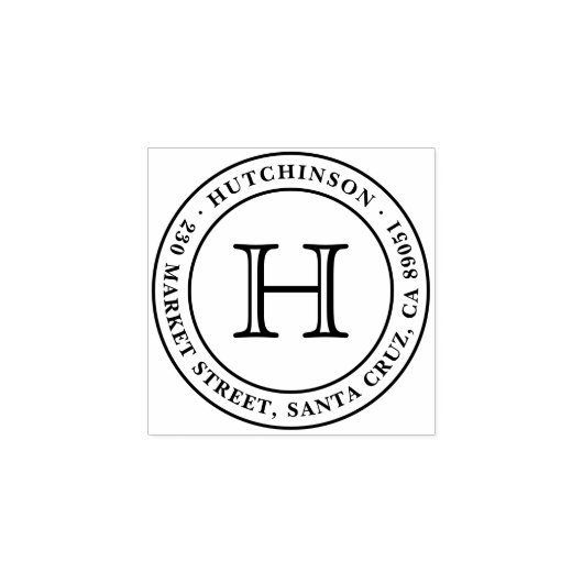 Klassiek monogram zegeladres retouradres rubberstempel (Afrduk)