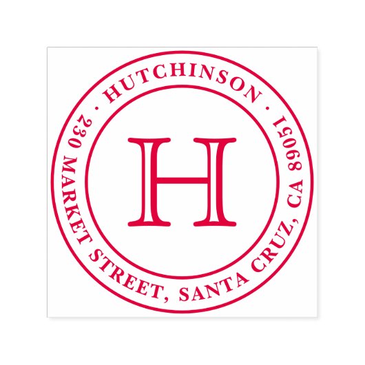 Klassiek monogram zegeladres retouradres  zelfinktende stempel (Design)