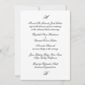 Klassiek Monogram Zwart Huwelijk repetitie diner Kaart (Voorkant)