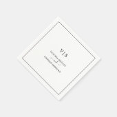 Klassiek Monogram Zwart-wit Elegante bruiloft Servet (Hoek)