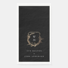 Klassiek monogram Zwart Wit Goud Motief Kam Servet