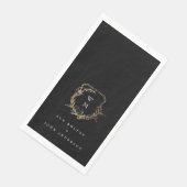 Klassiek monogram Zwart Wit Goud Motief Kam Servet (Hoek)