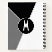 klassiek Monogram Zwart-wit Kleurenblok Notitieboek (Achterkant)