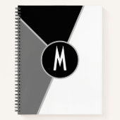 klassiek Monogram Zwart-wit Kleurenblok Notitieboek (Voorkant)